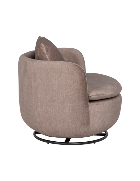 Détail : Fauteuil pivotant taupe Old avec coussin déhoussable