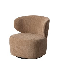 Vue détourée : Fauteuil pivotant taupe old à dossier incurvé