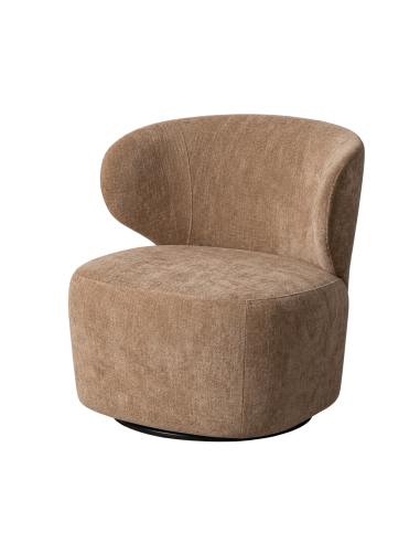 Vrijstaand beeld : draaifauteuil taupe old met ronde zitting