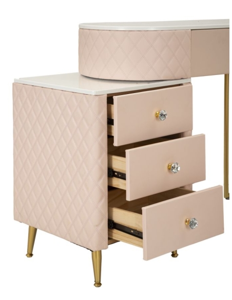 Dressing table SHARON pink and gold – drawer detail