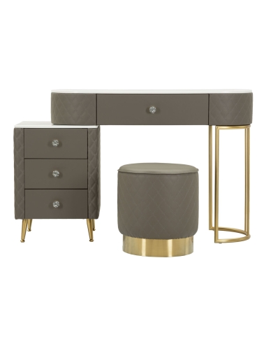 Dressing table SHARON grey and gold – front view