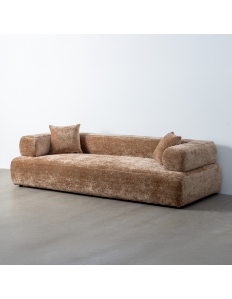 Sofá beige grande IXIA con asiento bajo y cojines sueltos - image 4
