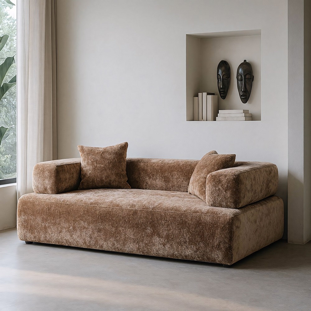 Compacte beige IXIA bank met brede armleuningen - image 2