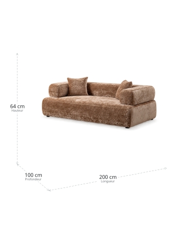 Compact beige IXIA sofa with wide arms and low back - image 3