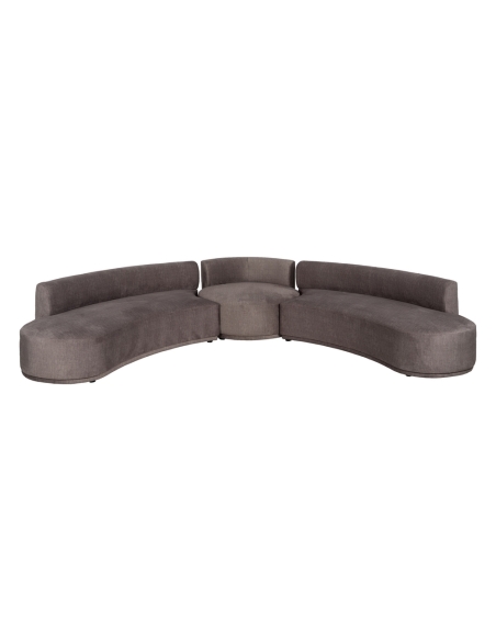 Dreiteiliges graubraunes IXIA Sofa in Bogenform - image 1