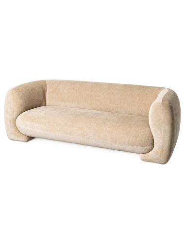 Sofá beige IXIA de tres plazas con brazos curvos - image 1