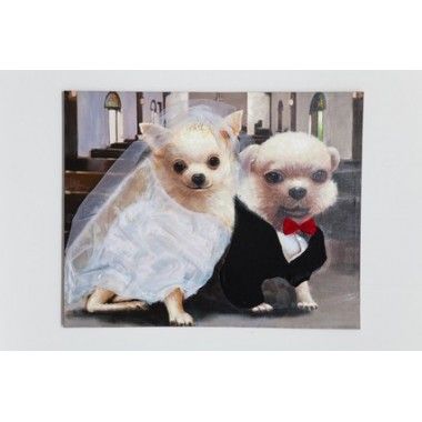 Tischgemälde mit Chihuahua 80 x 100 Hochzeitsöl Kare design - 1