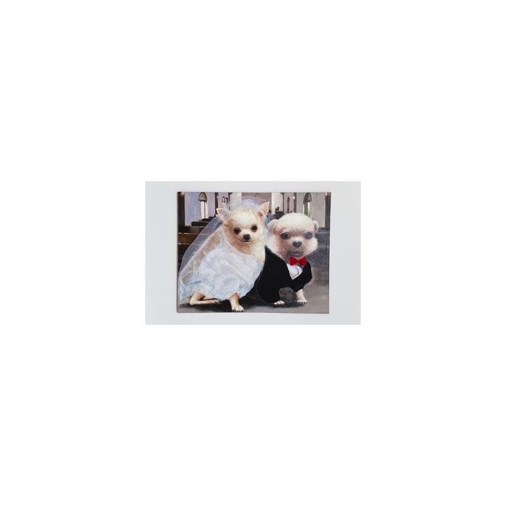 Pintura de mesa com chihuahua 80 x 100 óleo de casamento Kare design - 1
