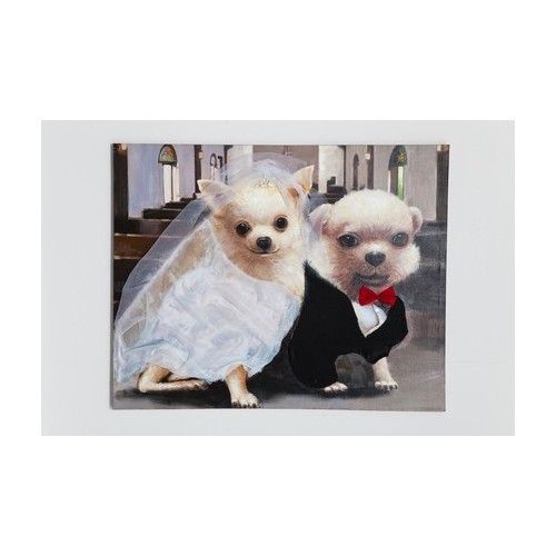 Tischgemälde mit Chihuahua 80 x 100 Hochzeitsöl Kare design - 1