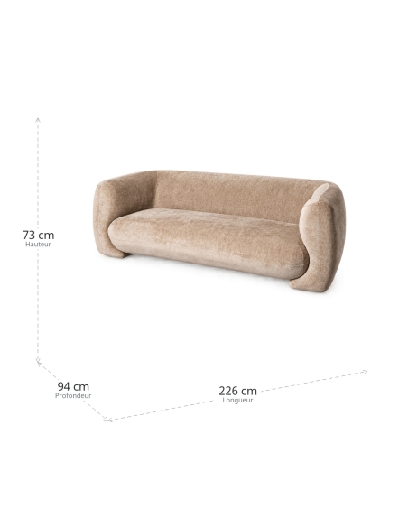 Taupe IXIA three-seat sofa with continuous seat - image 3