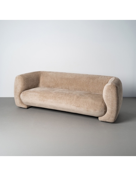 Sofá taupe IXIA de tres plazas con asiento continuo - image 4