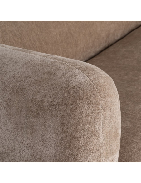 Autre vue : Canapé trois places IXIA taupe aux lignes courbes du salon
