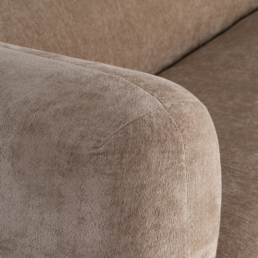 Sofá taupe IXIA de três lugares com assento contínuo - image 5