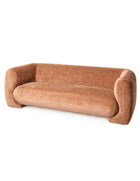 Sofá salmão IXIA de três lugares com encosto curvo - image 1