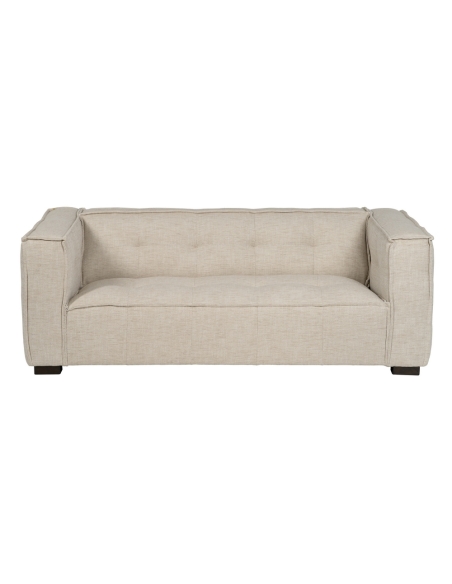 Beige IXIA SIBARIS driezitsbank met gecapitonneerde stof - image 1