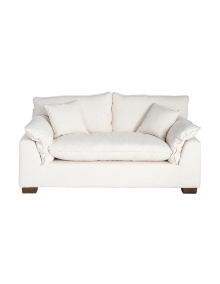 Sofá creme IXIA de dois lugares com almofadas amplas - image 1