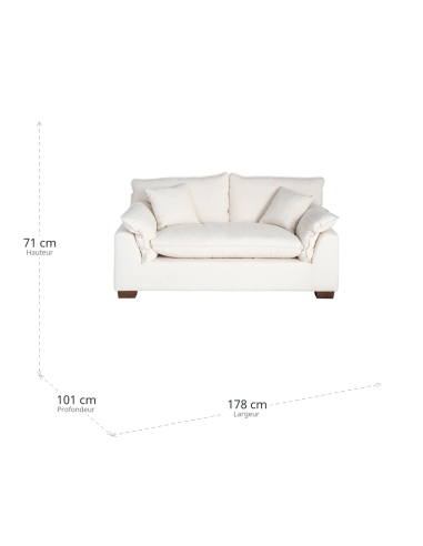 Cremefarbenes IXIA Zweisitzer-Sofa mit großen Kissen - image 3