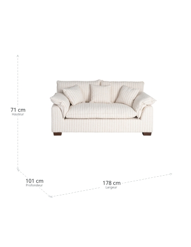 IXIA cream striped two-seat sofa with soft cushions - image 3