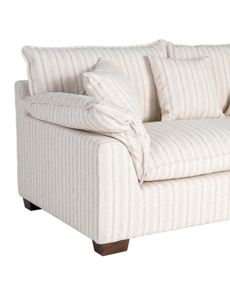 Cremefarbenes IXIA Zweisitzer-Sofa mit feinen Streifen - image 7