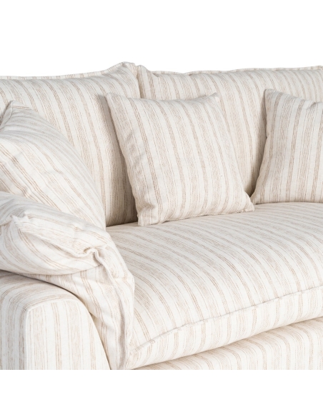 IXIA cream striped two-seat sofa with soft cushions - image 8