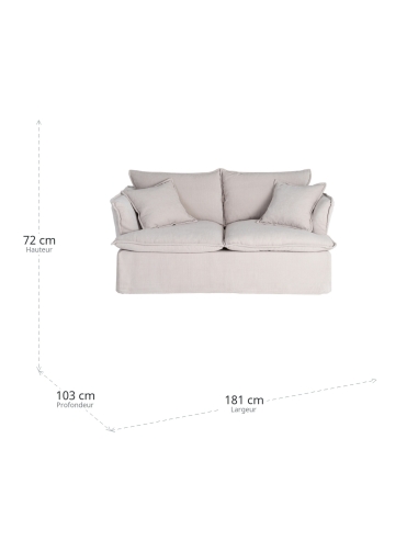 IXIA cream two-seat sofa with fully covered base - image 3