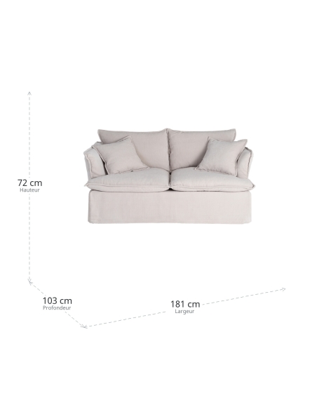 IXIA cream two-seat sofa with fully covered base - image 3