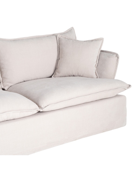 Large cream IXIA three-seat sofa with piped cushions - image 5