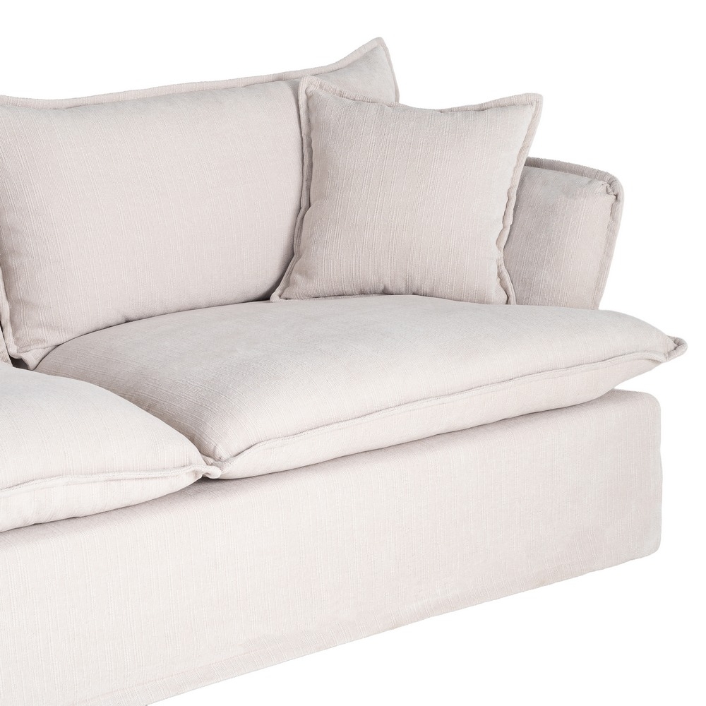 Large cream IXIA three-seat sofa with piped cushions - image 5