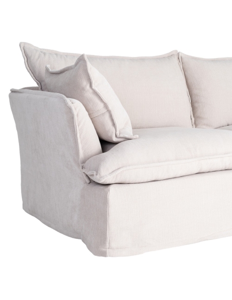 Großes cremefarbenes IXIA Dreisitzer-Sofa mit Keder - image 6