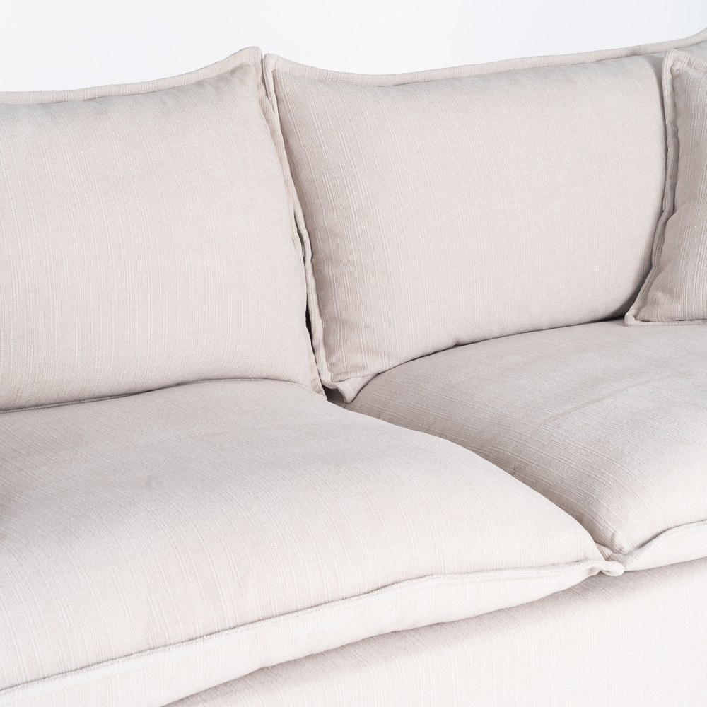 Large cream IXIA three-seat sofa with piped cushions - image 7