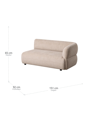 Modulo destro divano beige IXIA con bracciolo curvo - image 3