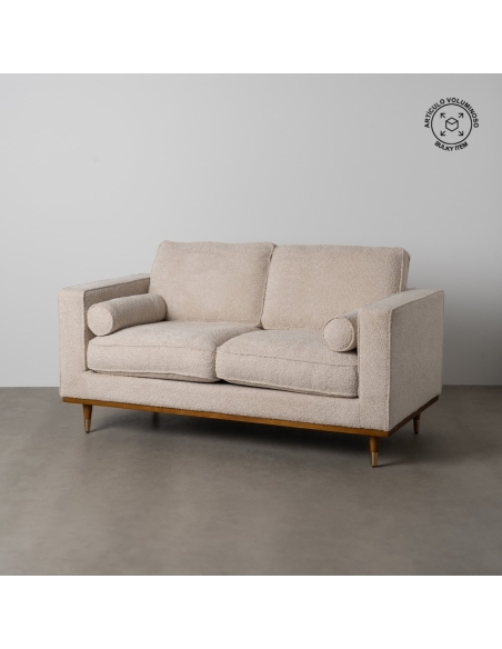IXIA beige two-seat sofa with tapered wooden legs - image 4