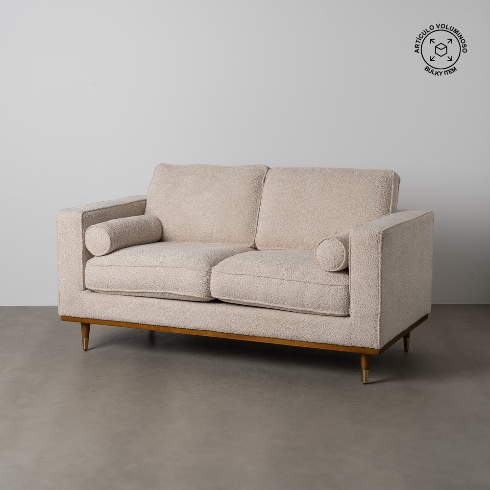 IXIA beige two-seat sofa with tapered wooden legs - image 4