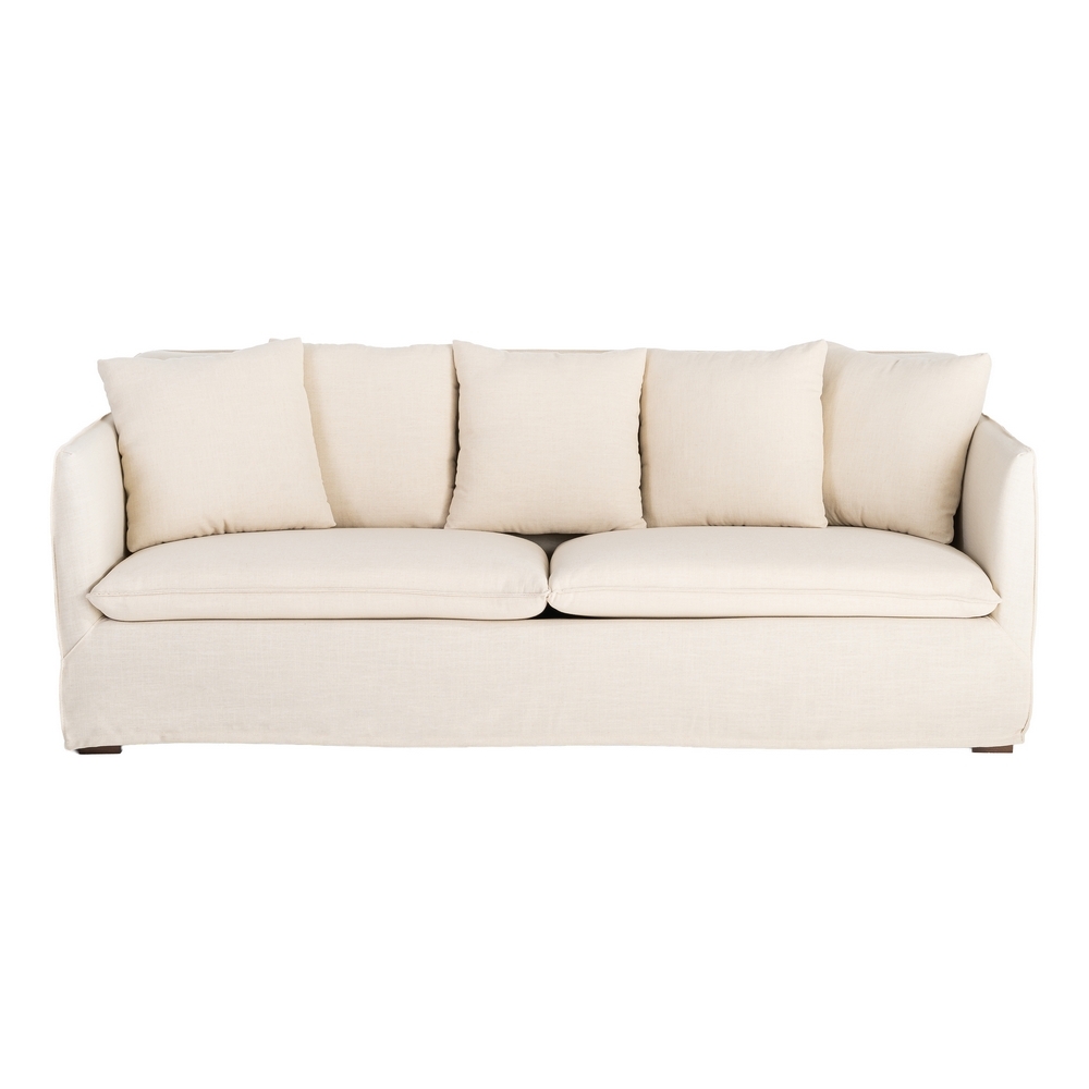 IXIA beige three-seat sofa with generous cushions - image 1