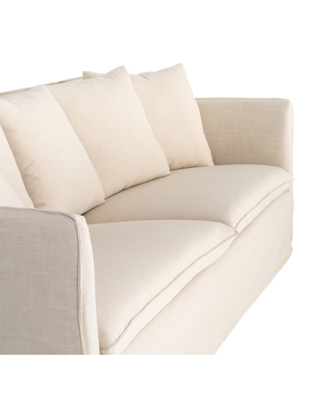 IXIA beige three-seat sofa with generous cushions - image 9