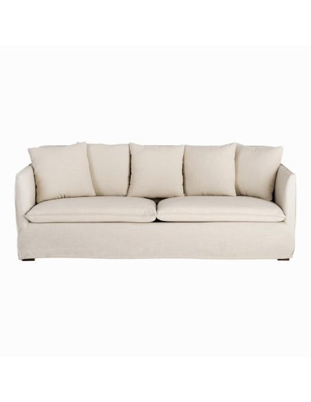 IXIA taupe three-seat sofa with soft back cushions - image 1