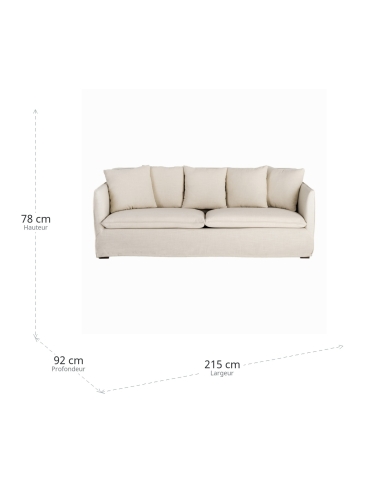 IXIA taupe three-seat sofa with soft back cushions - image 3