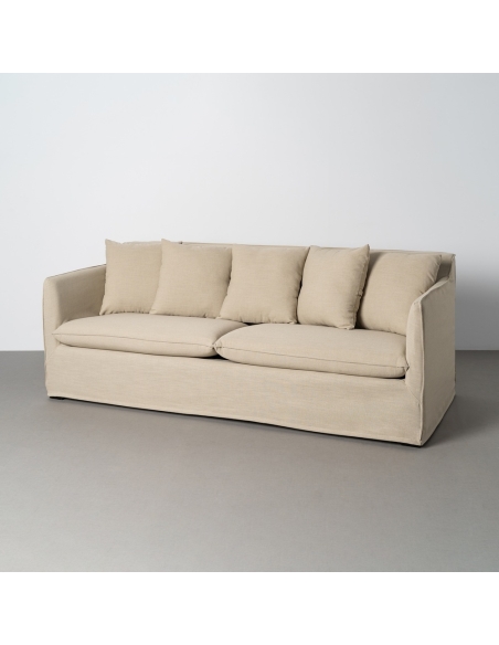 Taupekleurige IXIA driezitsbank met zachte kussens - image 4