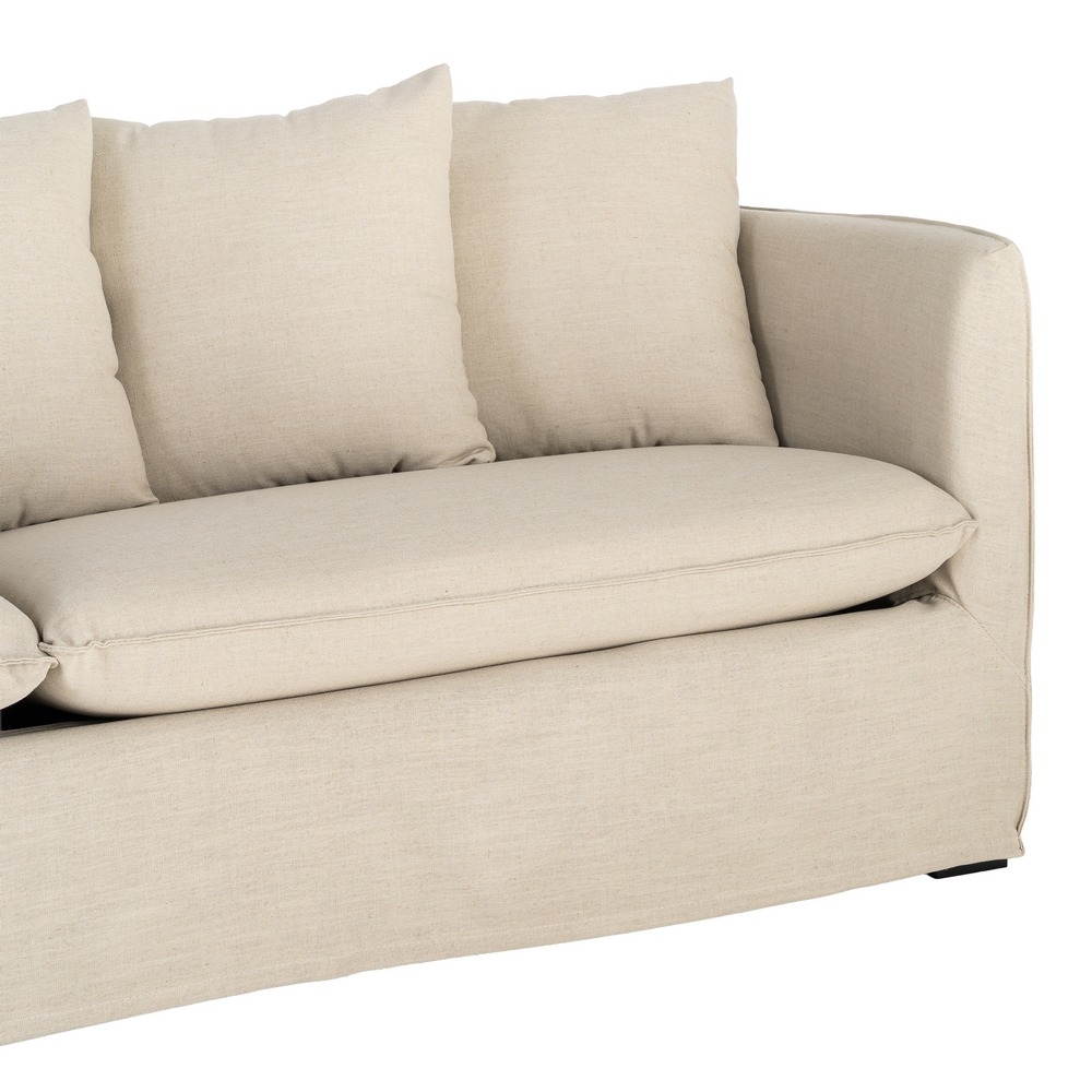 Sofá taupe IXIA de três lugares com almofadas macias - image 6
