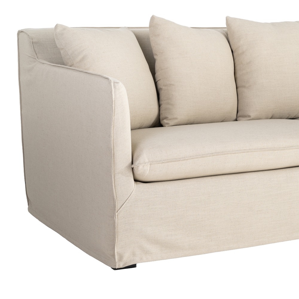 IXIA taupe three-seat sofa with soft back cushions - image 7