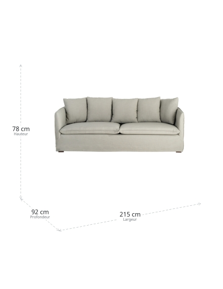 Salbeigrünes IXIA Dreisitzer-Sofa aus Mischgewebe - image 3