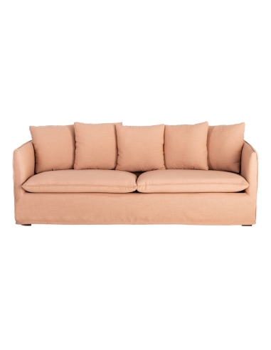 Lachsfarbenes IXIA Dreisitzer-Sofa mit losen Kissen - image 1