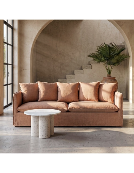 IXIA salmon three-seat sofa with loose cushions - image 2