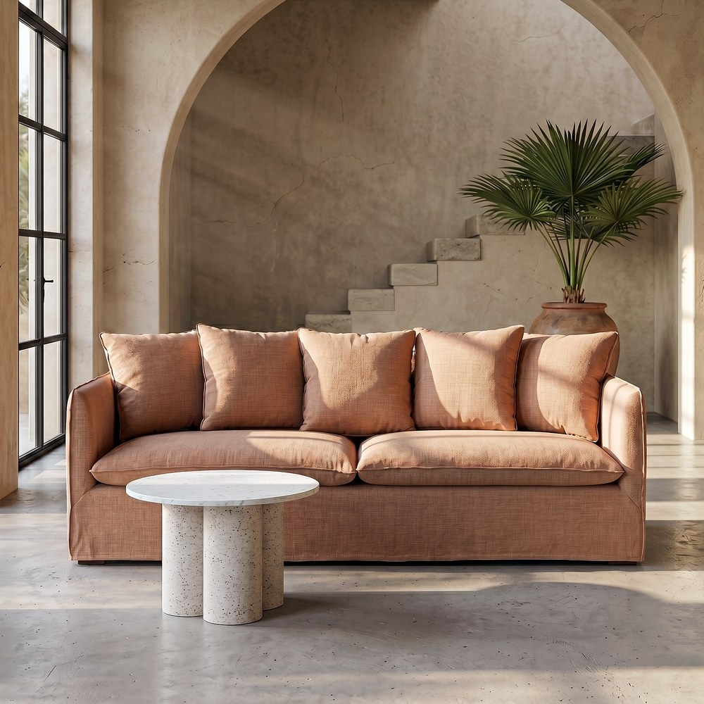 IXIA salmon three-seat sofa with loose cushions - image 2