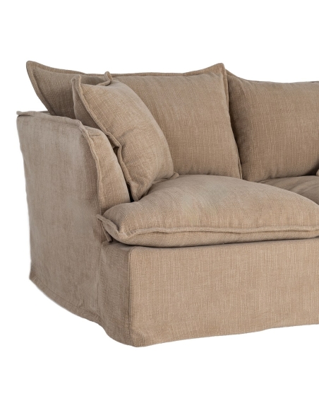 Donkerbeige IXIA tweezitsbank met dikke kussens - image 7