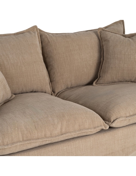 Sofá beige oscuro IXIA de dos plazas con cojines gruesos - image 8
