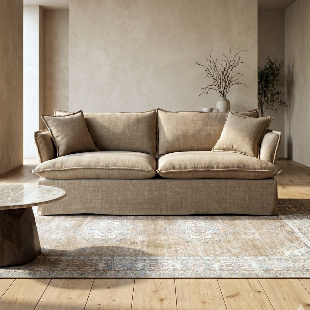 Grande divano beige scuro IXIA con cuscini profilati - image 2