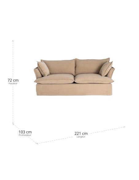 Grande divano beige scuro IXIA con cuscini profilati - image 3