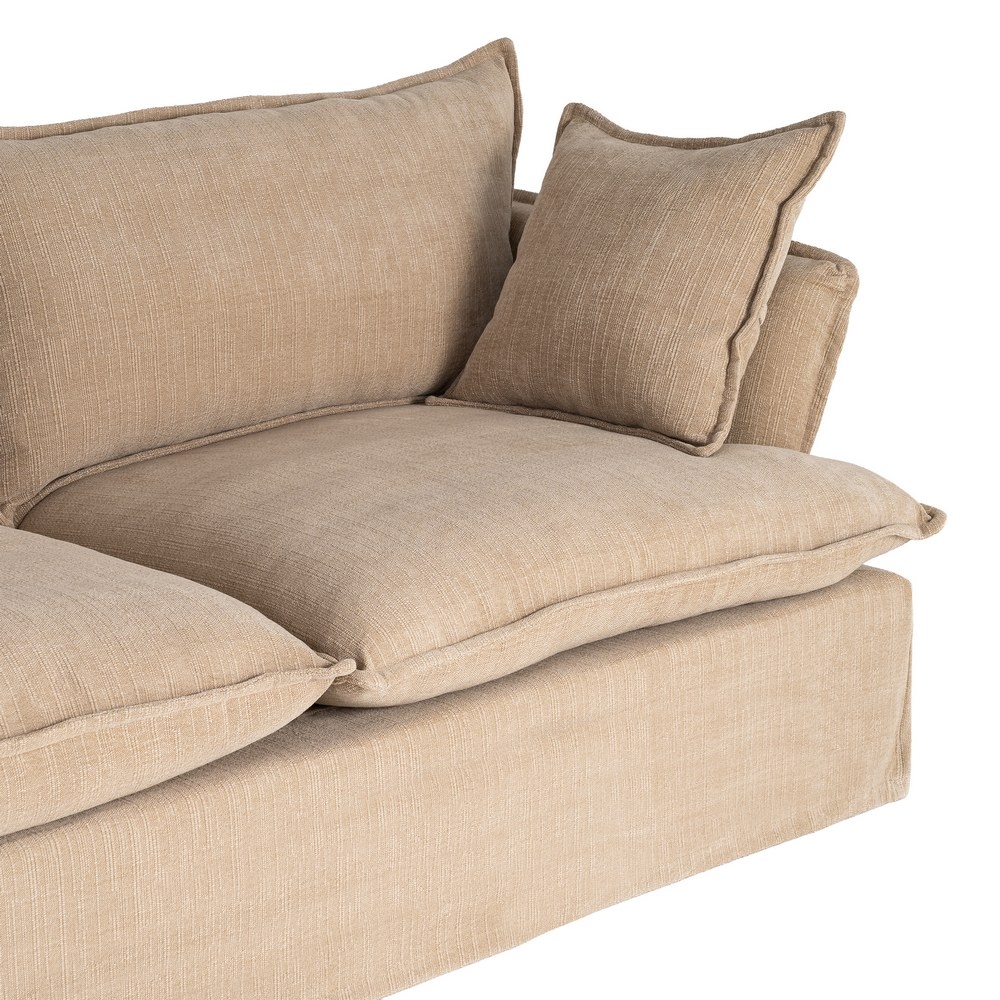 Large dark beige IXIA sofa with piped cushions - image 6