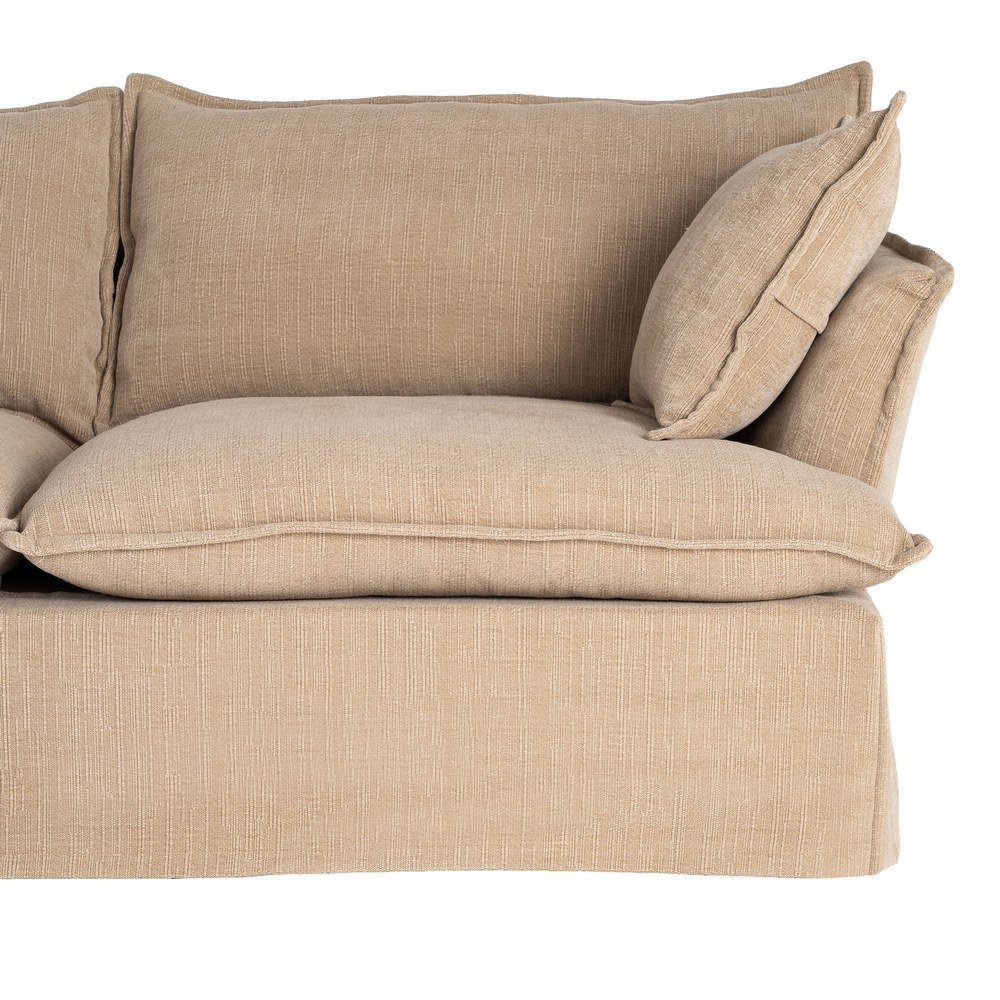 Large dark beige IXIA sofa with piped cushions - image 8